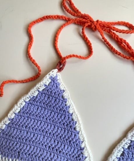 triangle bustier  purple × orange
