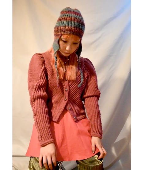 Compact ear muff knit cap [Blue] size14.5㎝