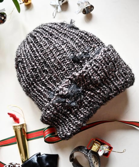 metallic knit cap