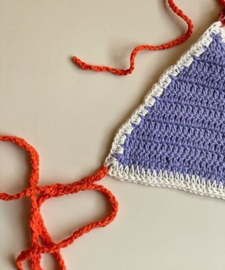 triangle bustier  purple × orange