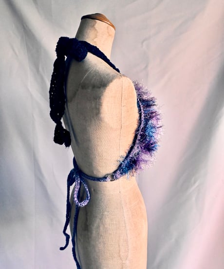 もけもけ bustier 【purple×black】