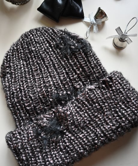 metallic knit cap