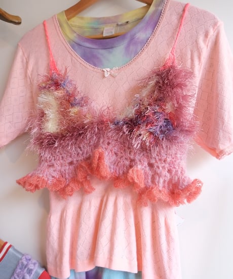 pink ふわふわbustier