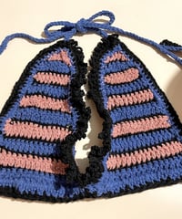 triangle border soft frill bustier