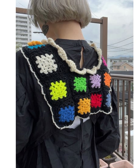 【Attached collar】Granny Square