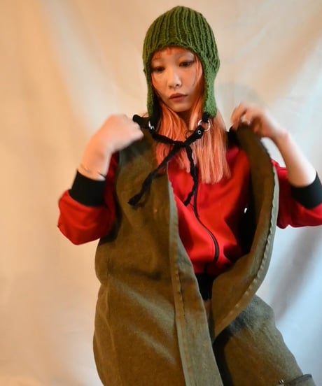 ear muff knit cap  （Green）