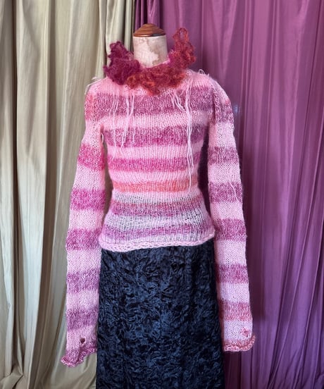 mohair boarder long sleeve tops
