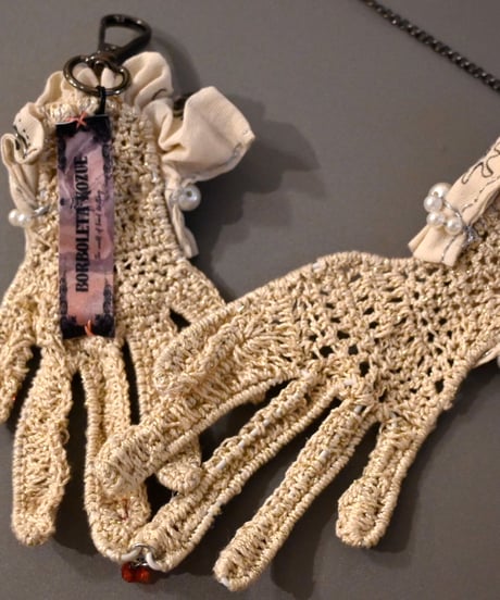 hand motif choker ivory手書きイラストビーズTYPE