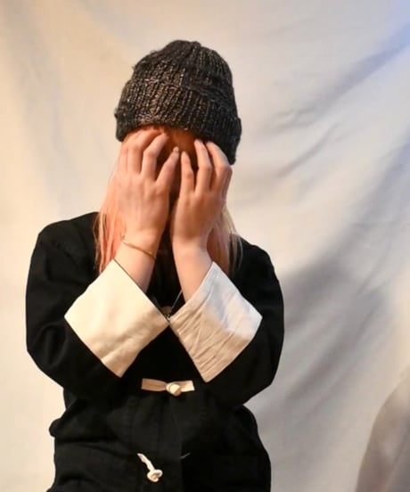 metallic knit cap