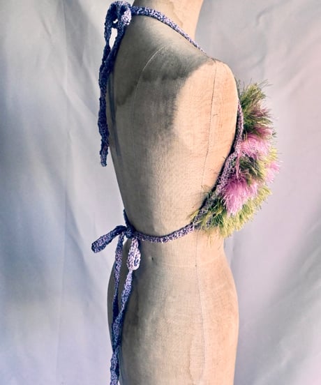 もけもけ bustier 【pink×green】