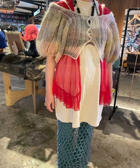 mohair off shoulder cardigan