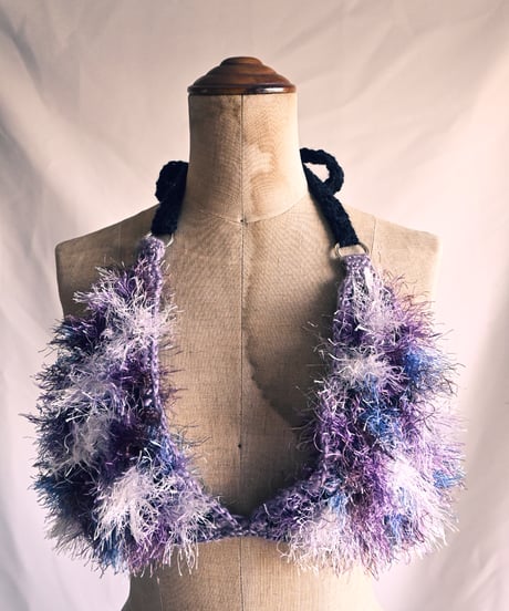 もけもけ bustier 【purple×black】