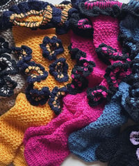 hole flower socks  denimBlue