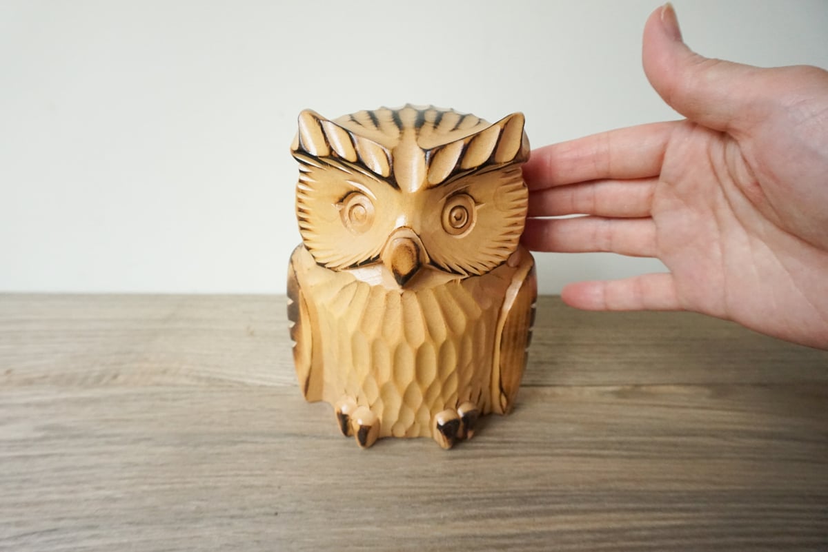 北海道産シナ材 木彫りフクロウ | woodplaza's STORE 北海道産シナ材 木彫りフクロウ | woodplaza's STORE