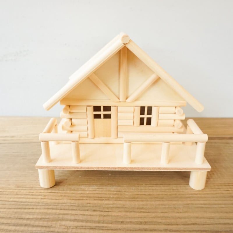 木工工作キット ログハウス貯金箱 | woodplaza's STORE