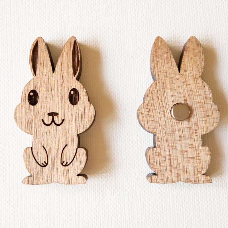 キヤタ　kiyata 木彫　うさぎ　マグネット キヤタ kiyata 木彫 うさぎ マグネット