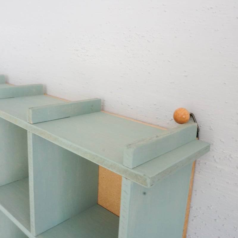 カントリー風壁掛けラック / グレイッシュブルー | woodplaza's STORE