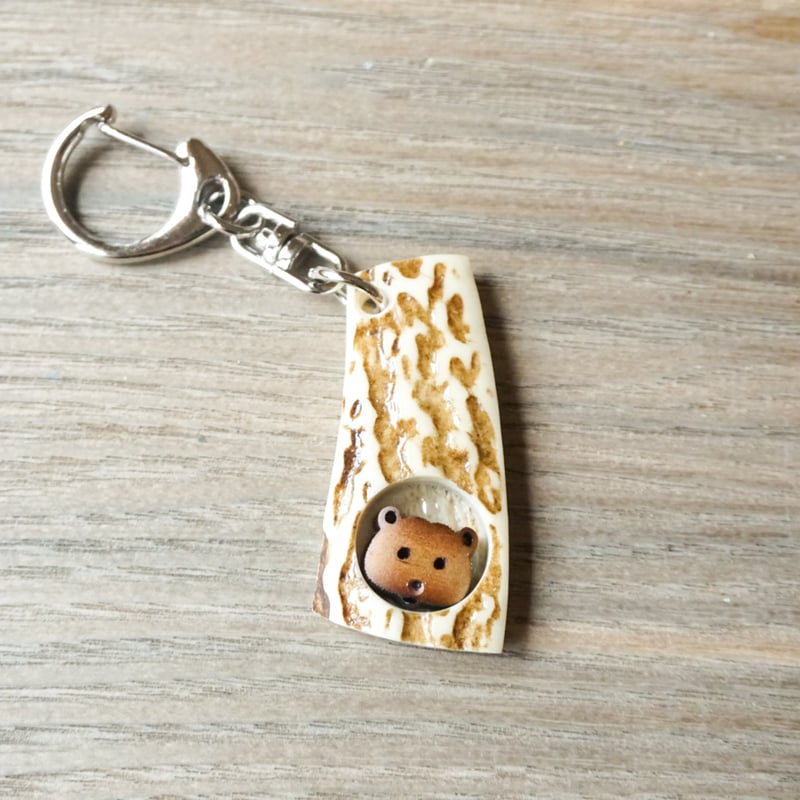 エゾシカ角キーホルダー(クマ) | woodplaza's STORE