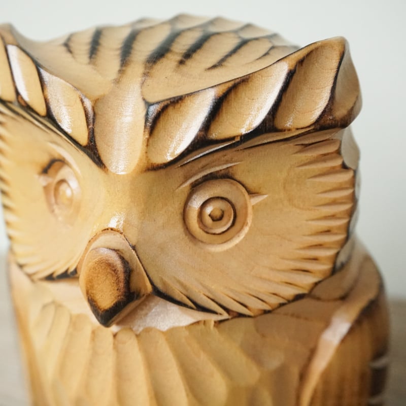 北海道産シナ材 木彫りフクロウ | woodplaza's STORE 北海道産シナ材 木彫りフクロウ | woodplaza's STORE