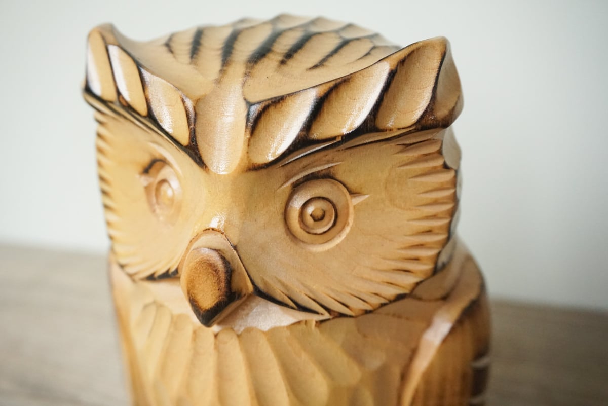北海道産シナ材 木彫りフクロウ | woodplaza's STORE 北海道産シナ材 木彫りフクロウ | woodplaza's STORE