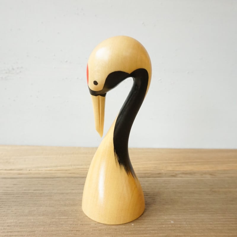 木製 鶴 置物 北海道産シナ材 丹頂めおと鶴 | woodplaza's STORE