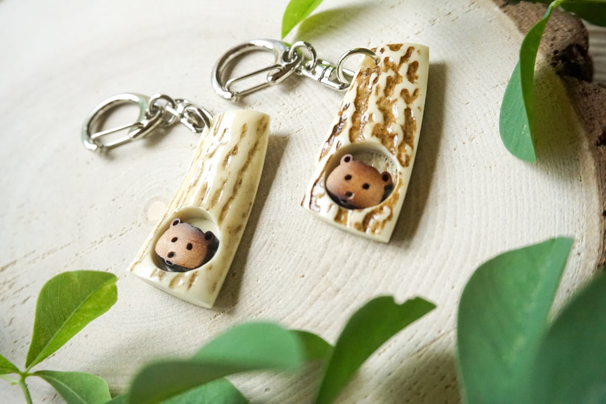 エゾシカ角キーホルダー(クマ) | woodplaza's STORE
