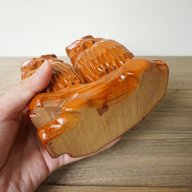 二羽フクロウ木彫り (北海道産イチイ材) | woodplaza's STORE