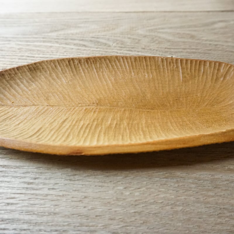 塗彫刻木皿 銘々皿 4.0 白木塗 ペア2枚組 木製 12-06105 漆器の井助