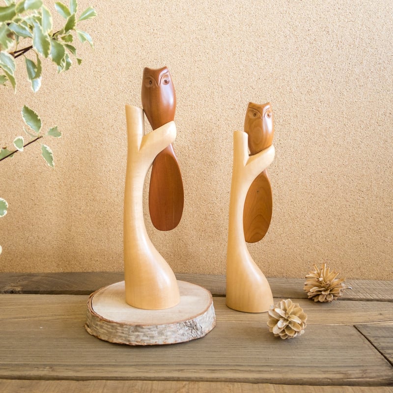 PASOTTI★靴べら★CIVETTA★梟モチーフ★ふくろう★ミミズク ふくろうくつべら (小)＜イチイ＞ | woodplaza's STORE
