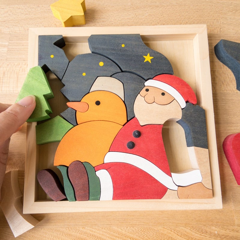 木製パズル サンタと雪だるま | woodplaza's STORE