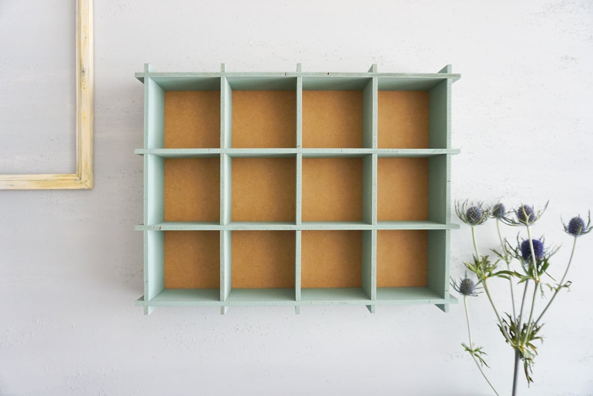 カントリー風壁掛けラック / グレイッシュブルー | woodplaza's