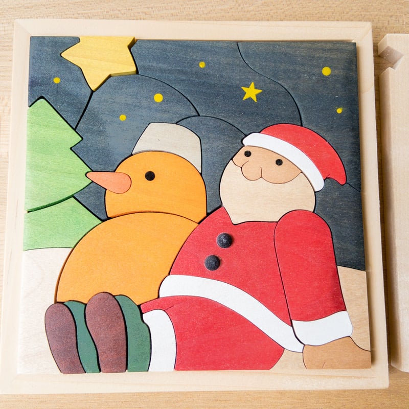 木製パズル サンタと雪だるま | woodplaza's STORE