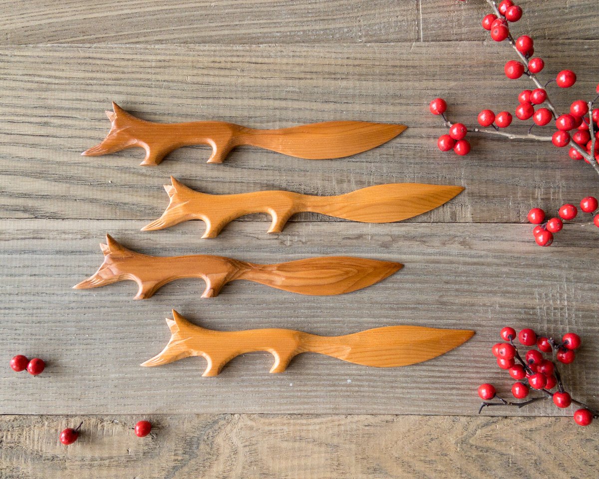 北海道産イチイ 北きつね ペーパーナイフ (小) | woodplaza's STORE