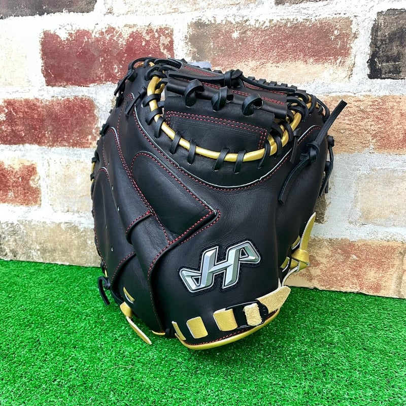 ハタケヤマ ウィンドブレーカー上下セット ブラックXゴールド M