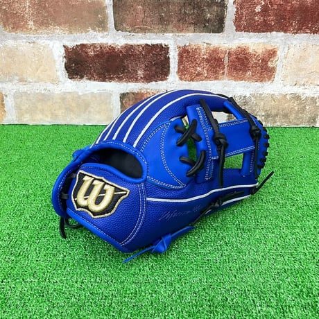 Wilson 軟式グローブ レザー 青/緑/茶色 収納袋付き RHXB86H