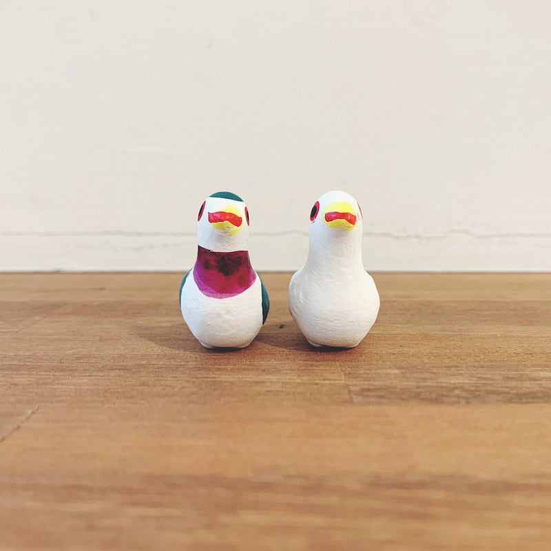 鳩笛・目なし鳩　１０羽セット●１９５０年代当時もの●郷土玩具土人形　民芸品　土笛 下川原土人形『鳩笛(小)』2点 | 象々の郷土玩具