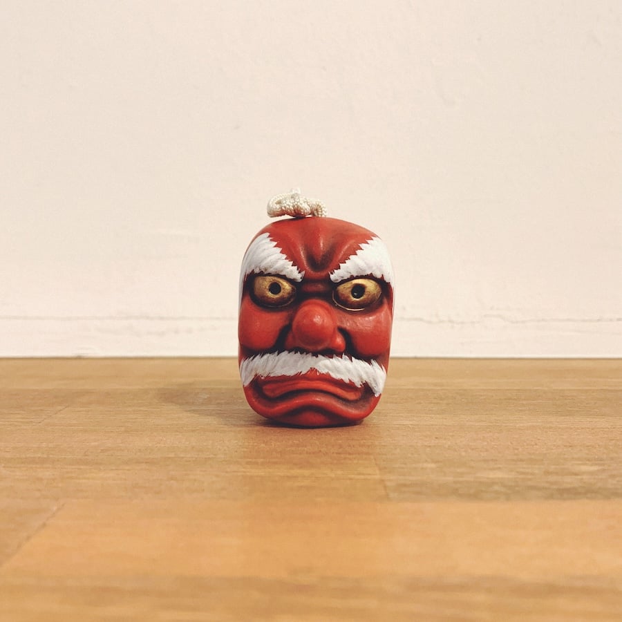 清水焼・高橋毅孖の土鈴『天狗とお多福・小』 | 象々の郷土玩具