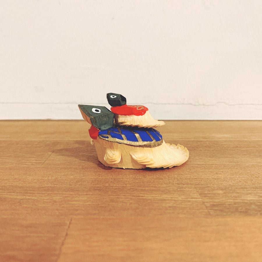 笹野一刀彫『親子亀』 | 象々の郷土玩具