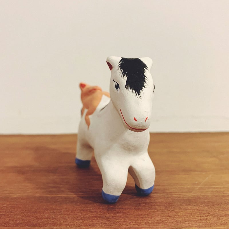 名古屋土人形・野田末吉の『馬乗り狐』 | 象々の郷土玩具