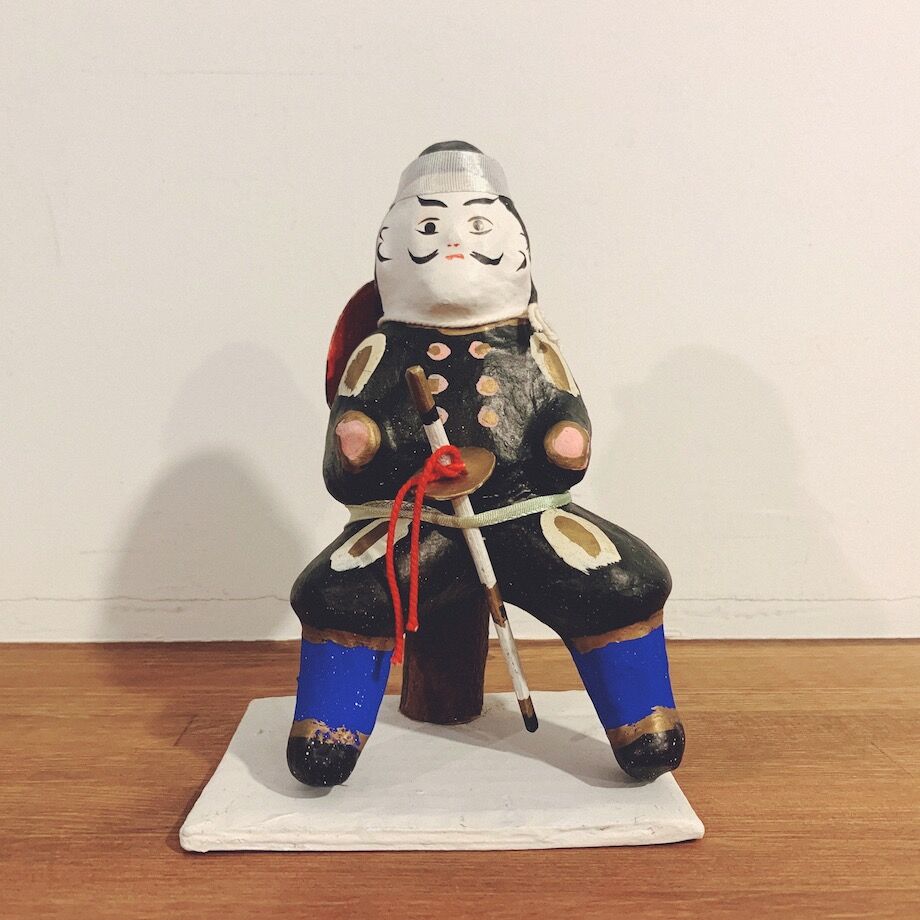 【郷土玩具】廃絶　長門張子　人力車(軍人) 富岡張子の『明治の軍人』 | 象々の郷土玩具