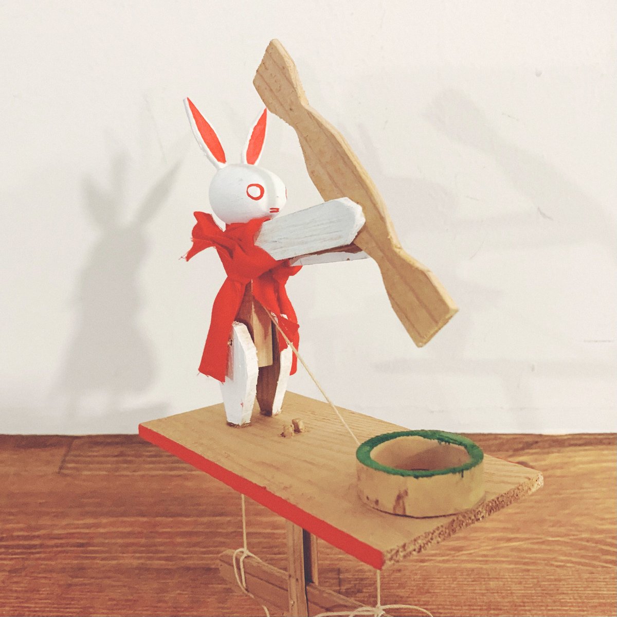 長門張子 杵つきうさぎ 餅つき からくり 民芸品 郷土玩具 【公式通販】