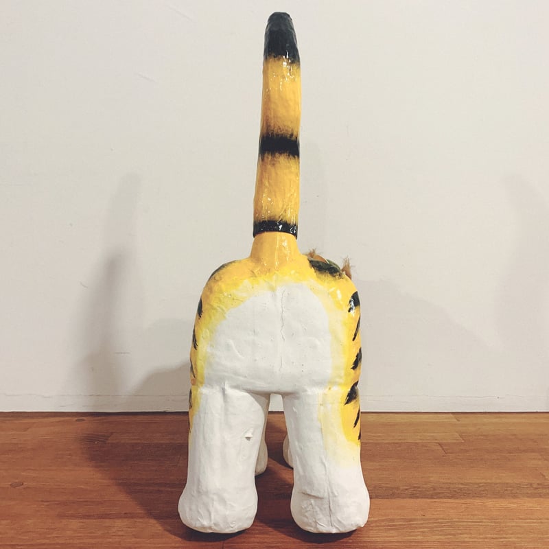 【郷土玩具】廃絶　静岡張子　澤屋　首振り虎 郷土玩具】廃絶 静岡張子 澤屋 首振り虎