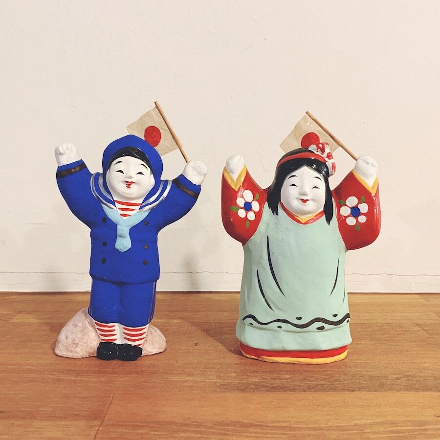 郷土玩具 秋田 民藝　中山土人形 美しい色彩と手仕事の「熊乗り金太郎」 郷土玩具 秋田 民藝 中山土人形 美しい色彩と手仕事の「熊乗り