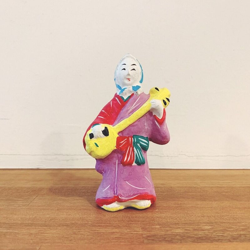 下川原土人形『三味線弾き』 | 象々の郷土玩具