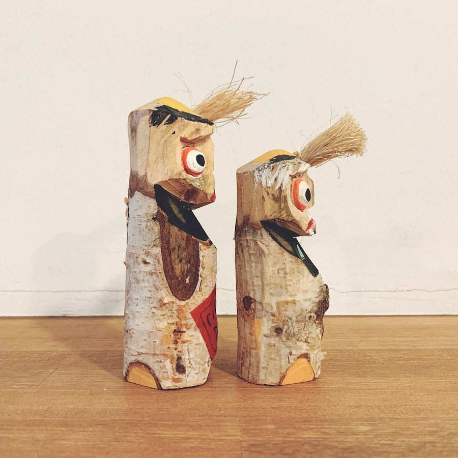 昭和レトロ！『信州民芸・山男』2点セット | 象々の郷土玩具