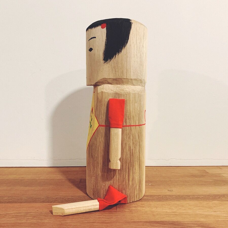 日奈久　べんた人形 おきん女人形 木地玩具 郷土玩具 熊本　2点セット 日奈久の『特大・べんた人形(おきん女人形)』 | 象々の郷土玩具