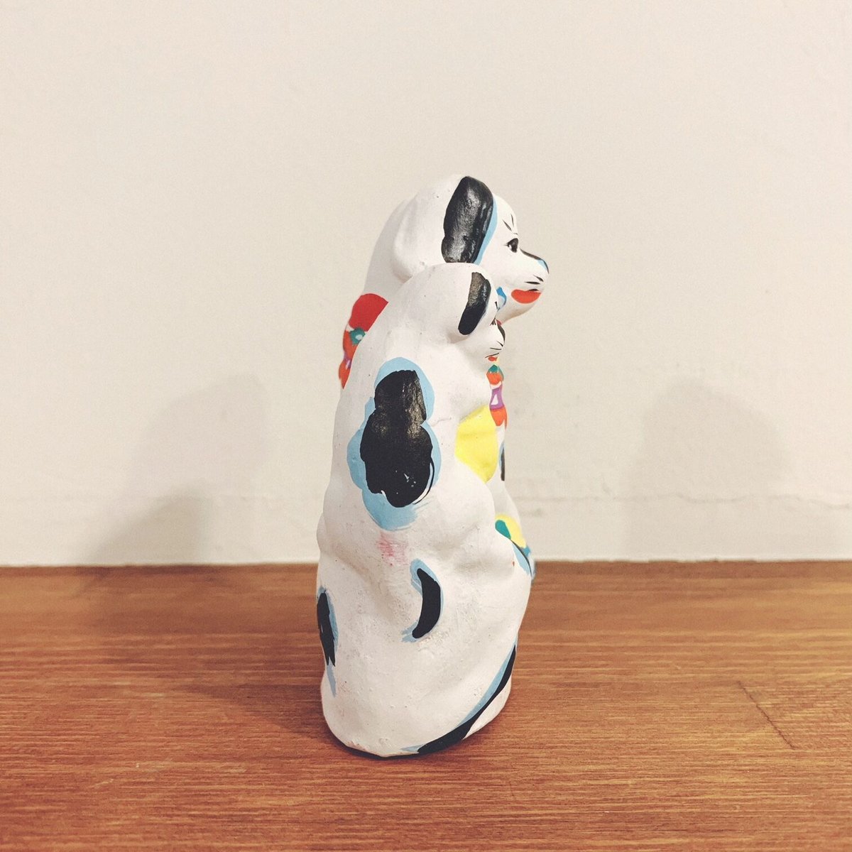 下川原土人形の『親子鞠犬』 | 象々の郷土玩具