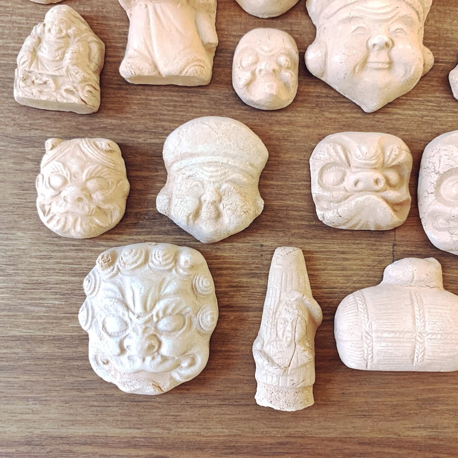 今戸人形『泥面子』34個 | 象々の郷土玩具