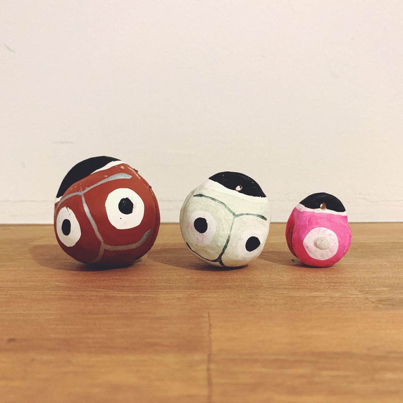 富山土人形・渡辺信秀の『蛇の目鈴』3点セット | 象々の郷土玩具