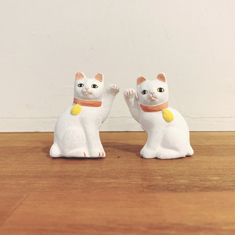 今戸人形『招き猫一対』 | 象々の郷土玩具